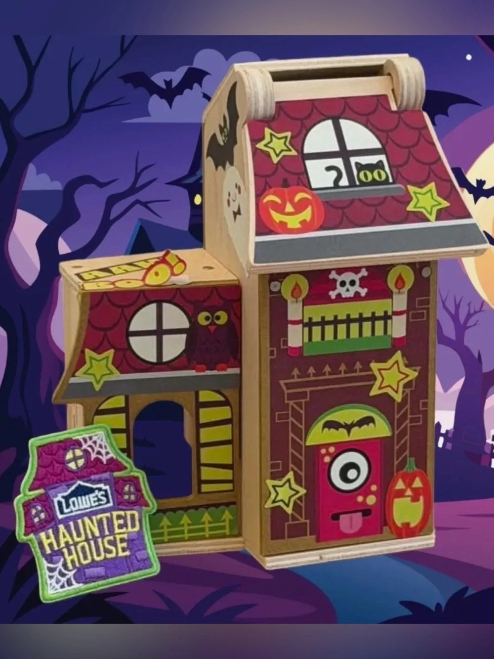 Lowes Halloween glow in the dark kids workshop DIY kit